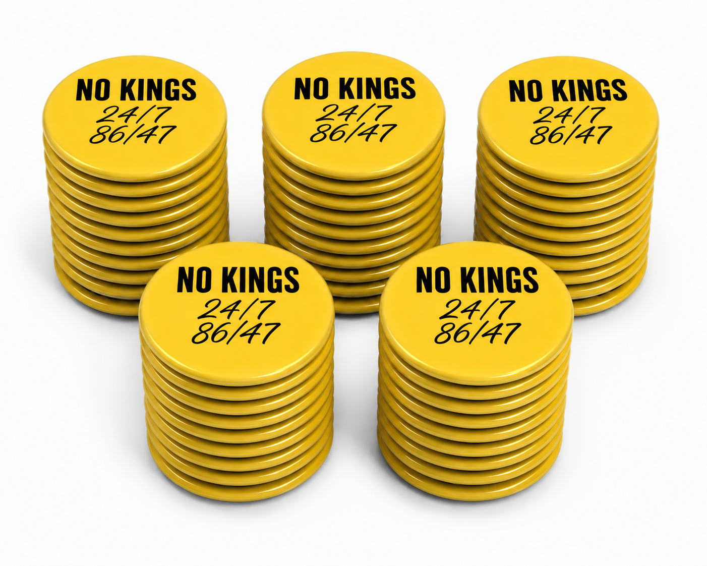 50 No Kings 24/7 86/47 Buttons